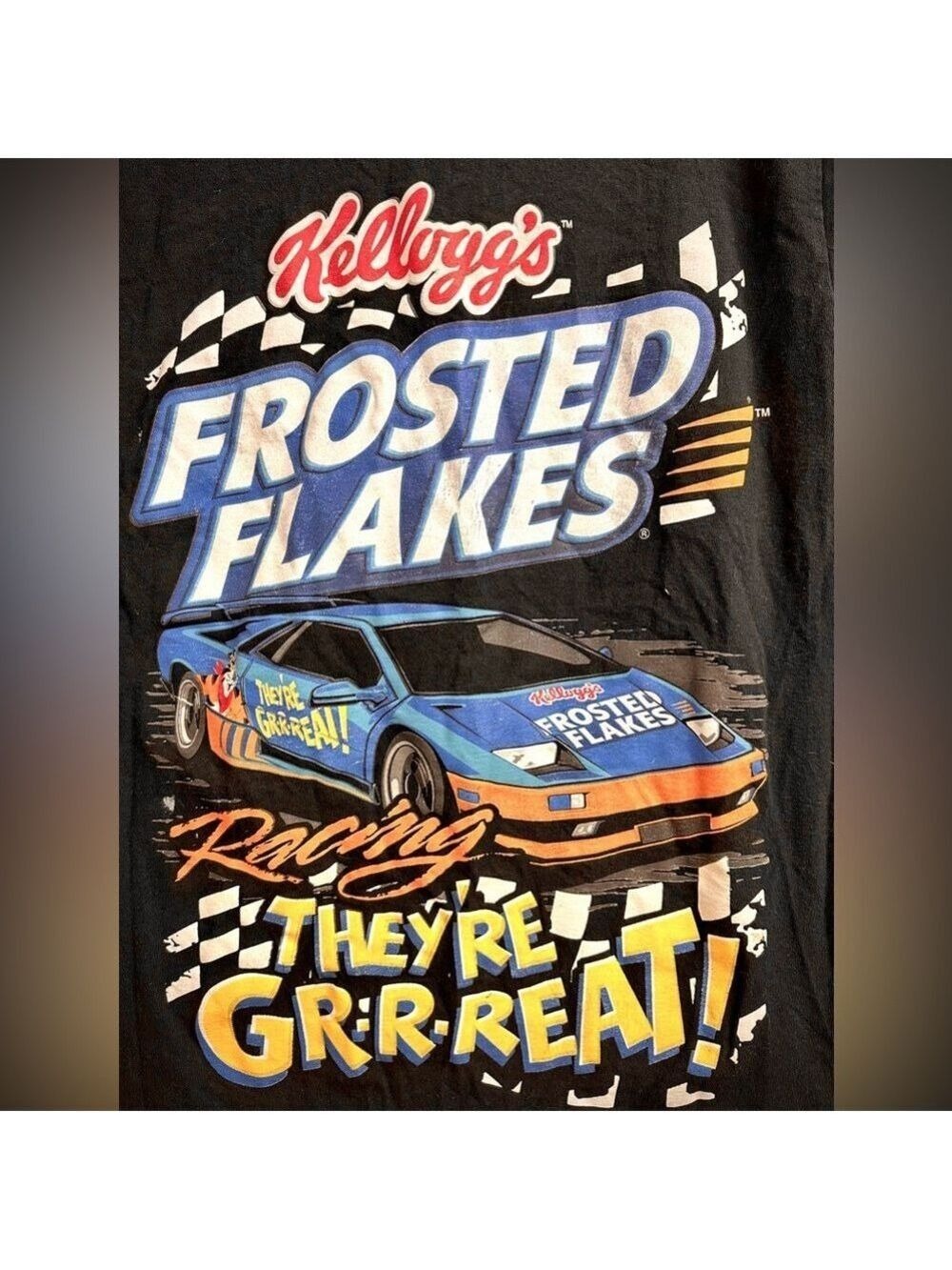 Kellogg’s Frosted Flakes 100% Cotton Black Retro Graphic Print T - Picture 4 of 7